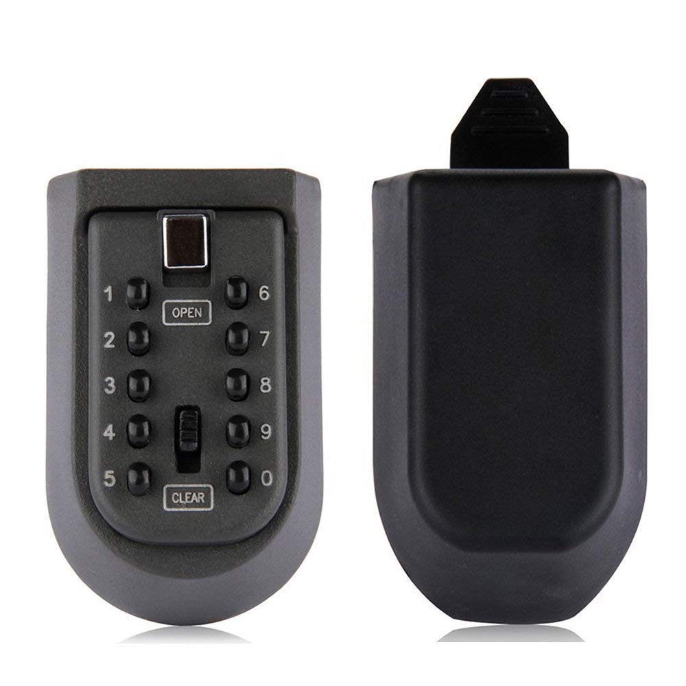 Key Safe Lock Box Push Button 10-Digit Code Wall Mounted Combination Lockbox ...