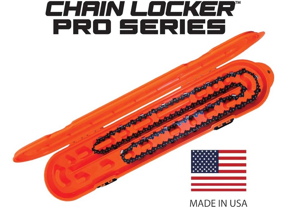 Chainlocker 2202 Pro Series Chainsaw Chain Storage 2 Rows For Long Chains Orange