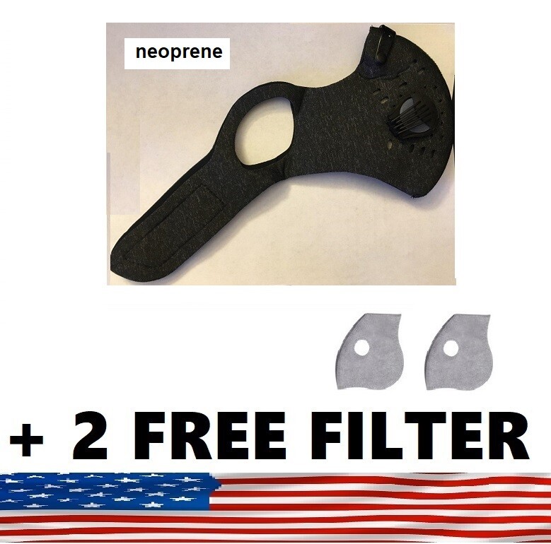 Face Mask Active Carbon Filter & Breathing Valve + 2 Free 5Layer PM 2.5 Filter ✅