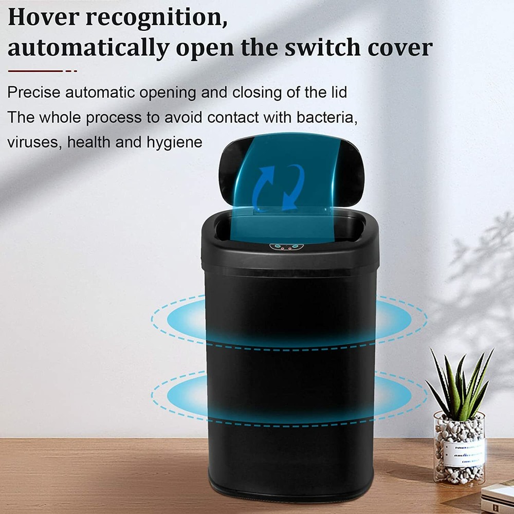 13 Gallon Automatic Kitchen Garbage Can Smart Sensor Trash Can w/Lid Touchless
