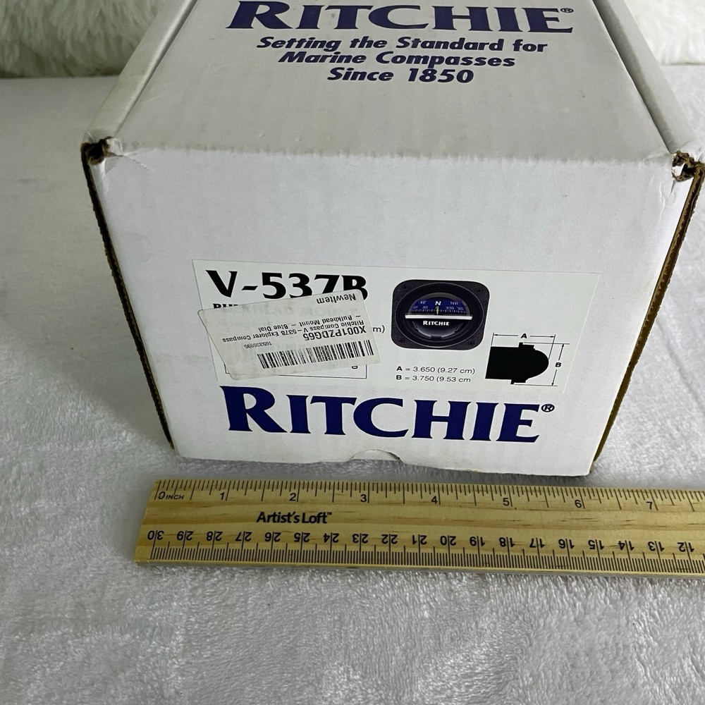 Ritchie V-537B Explorer Compass Bulkhead Mount Blue Dial Marine Navigation
