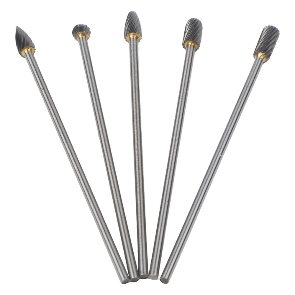 5pcs Solid Carbide Rotary Tools for Precision Work in Metal and Wood Projects