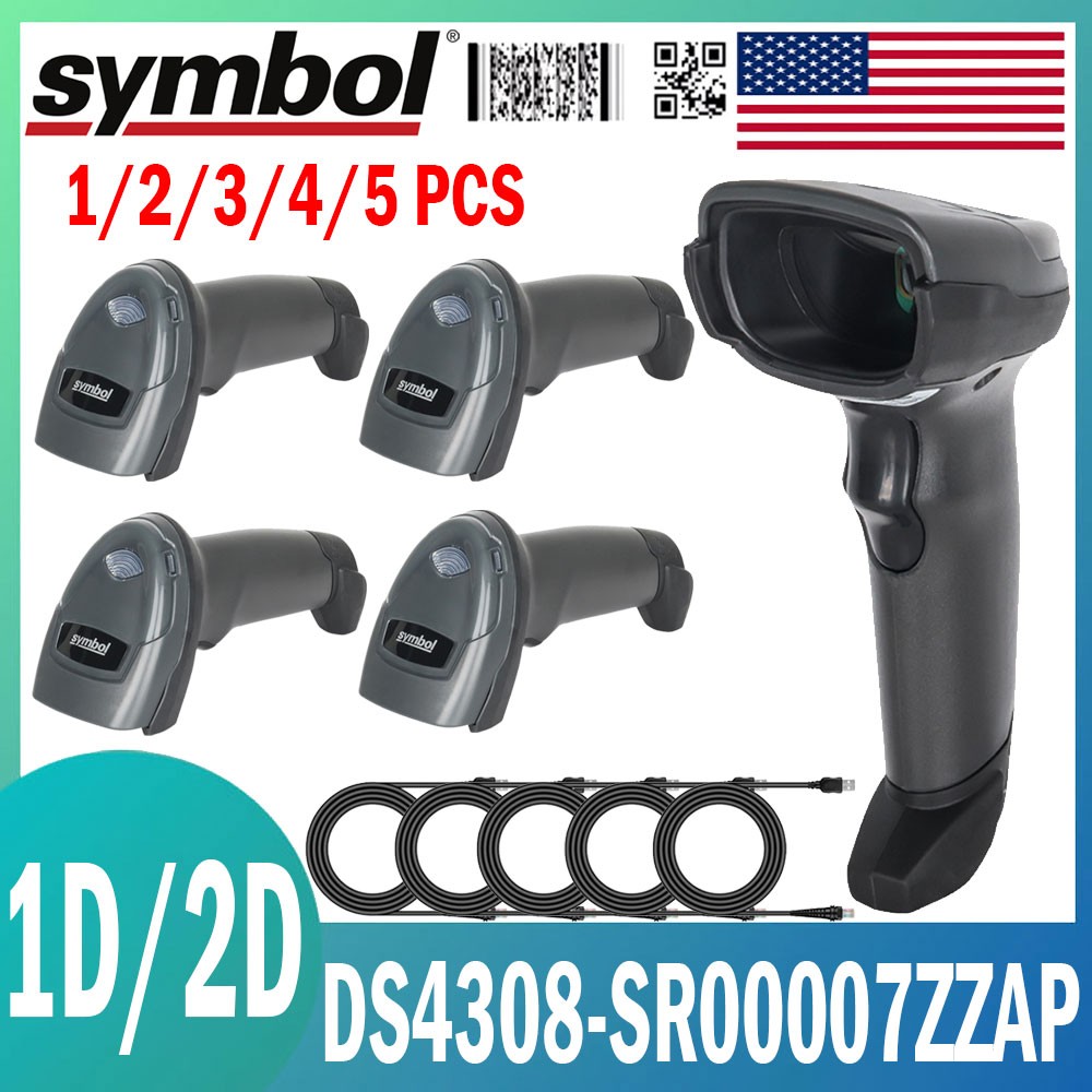 1-5PCS Symbol DS4308-SR00007ZZAP 2D Handheld Barcode Scanner Reader W/ USB Cable