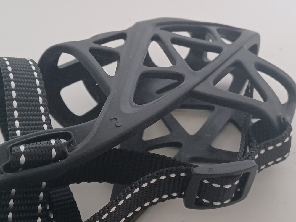 Adjustable Silicone Dog Muzzle No Bite Caged Mouth Mesh Cover Size 2 Small