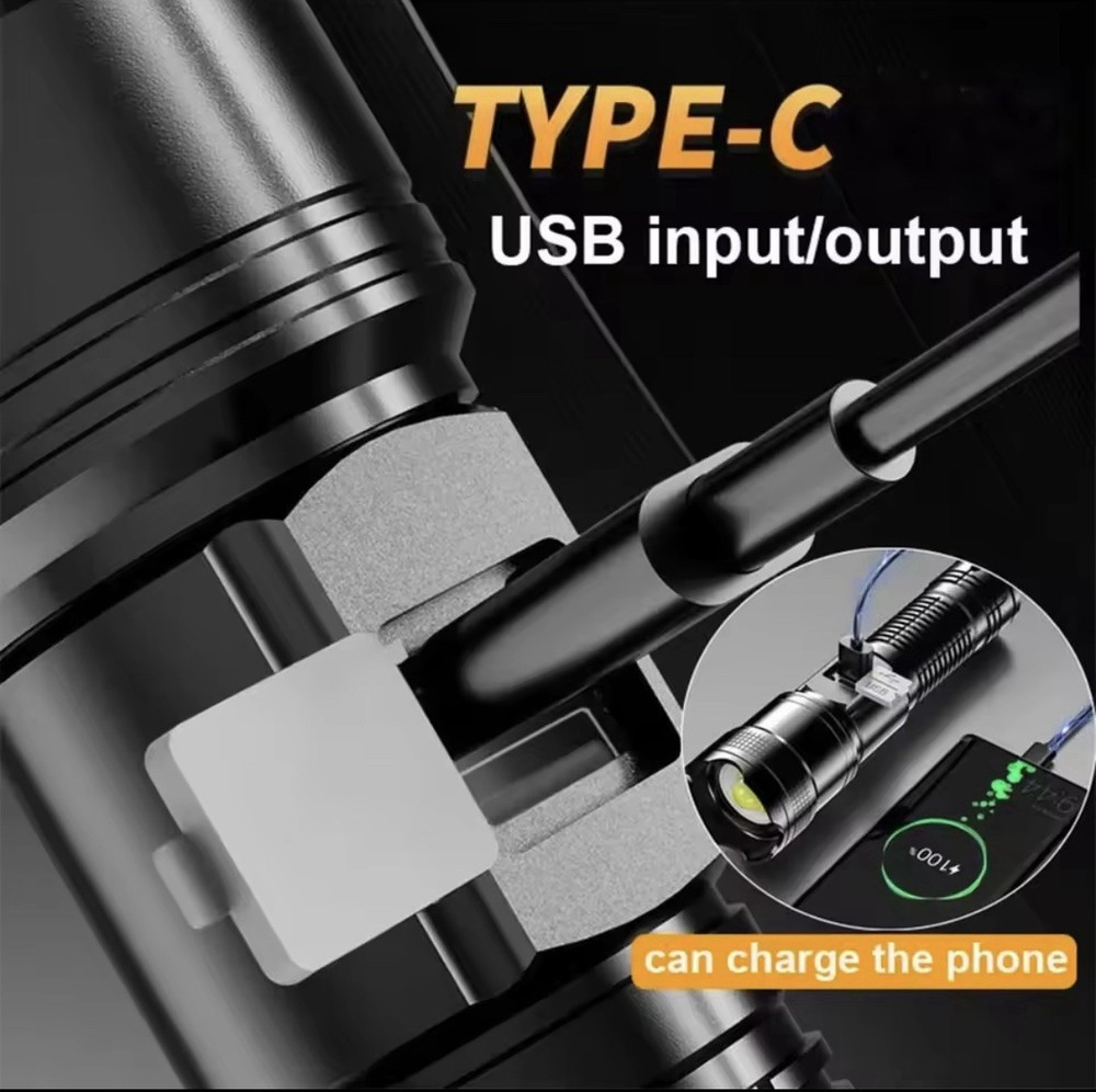 Professional Powerful LED Flashlight, Rechargeable LED Flashlights 500000 Lum