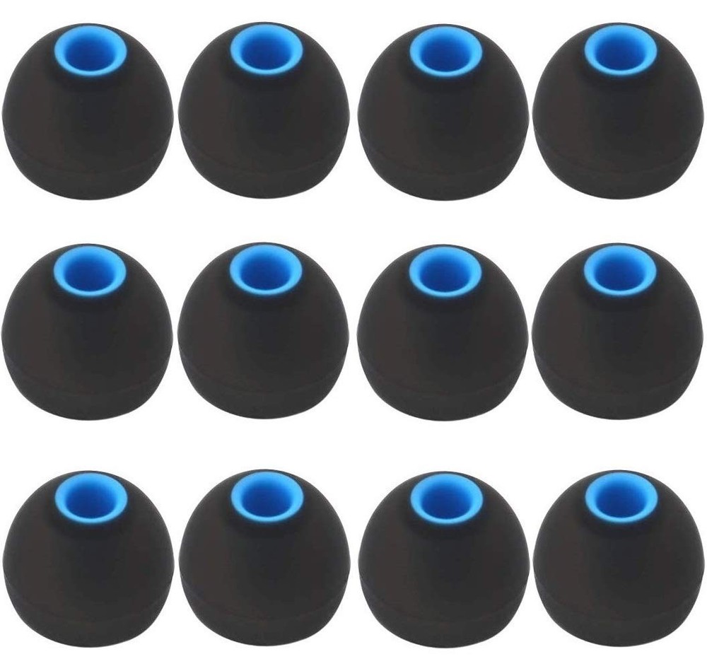 BLLQ 12PCS Large Size Replacement Ear Tips Compatible with Large, Black-Blue