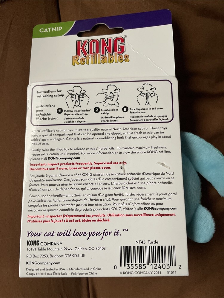 Kong Refillable Plush Catnip Turtle
