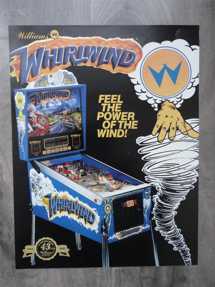 Whirlwind Pinball Flyer Original Brochure D