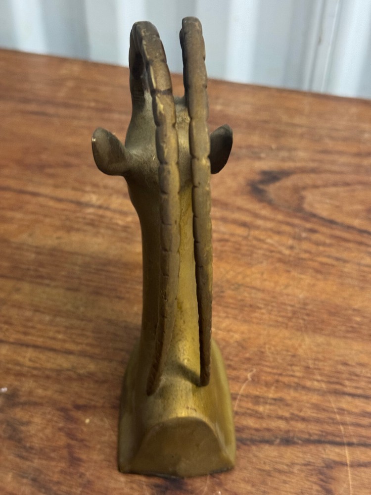 Mid-Century Modern Brass Gazelle Bookends