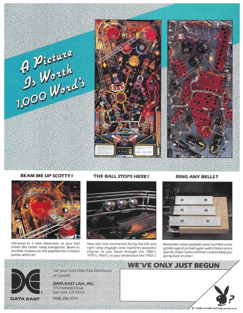 Time Machine Data East Pinball Flyer / Brochure / Ad - Excellent