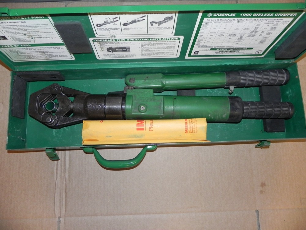 GREENLEE 1990 Dieless crimper 1000 MCM. with case