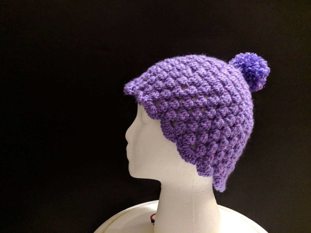 Hand-crocheted Puff Stitch Hat