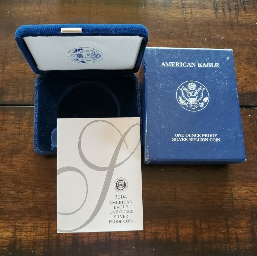 2004 Proof $1 American Silver Eagle Box & COA | No Coin