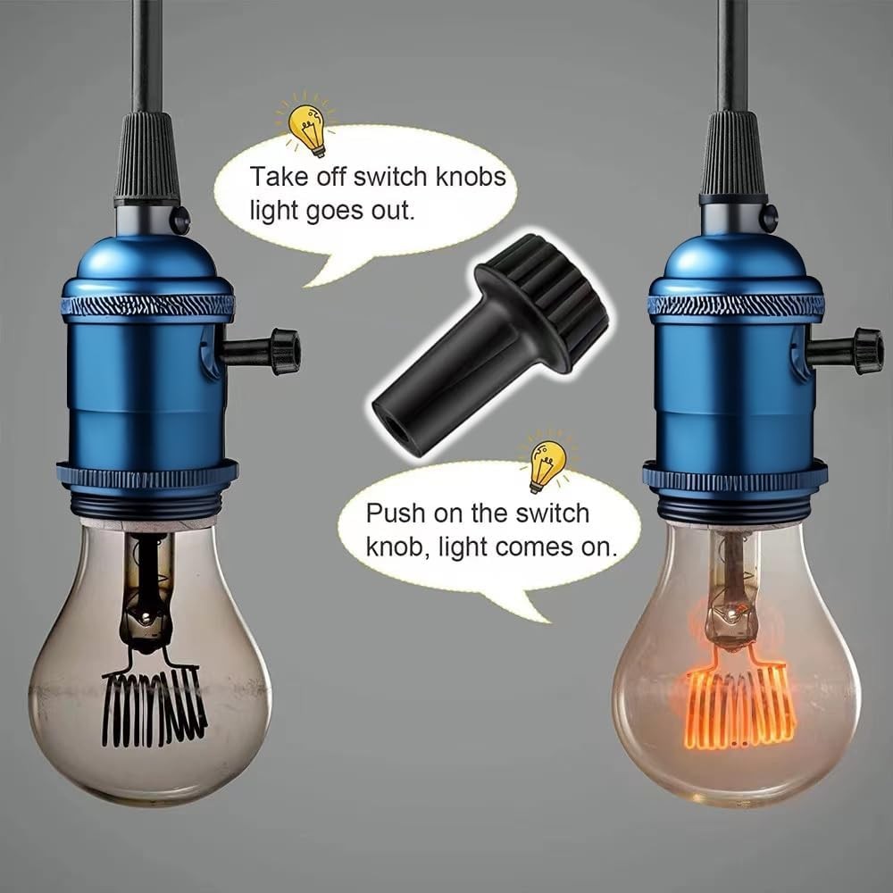 Lamp Turn Knob,Light On/Off Switch Knobs Replacement, Black