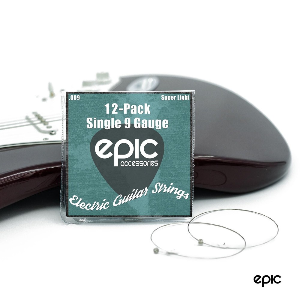 12-Pack .009 Gauge High E String Single 1st-High E Strings 9 Gauge, 9