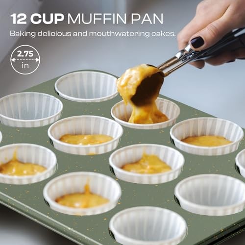 8-Piece Nonstick Bakeware Set, Stackable Oven Pan Set Includes 8PCS Green