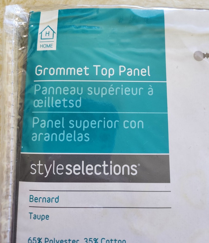 Style Selections Bernard Taupe 40x84in Grommet Top Panel One Panel