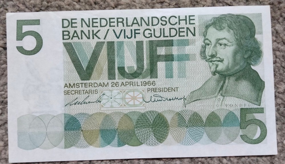 Netherlands 5 Gulden 1966 P90a  aUnc