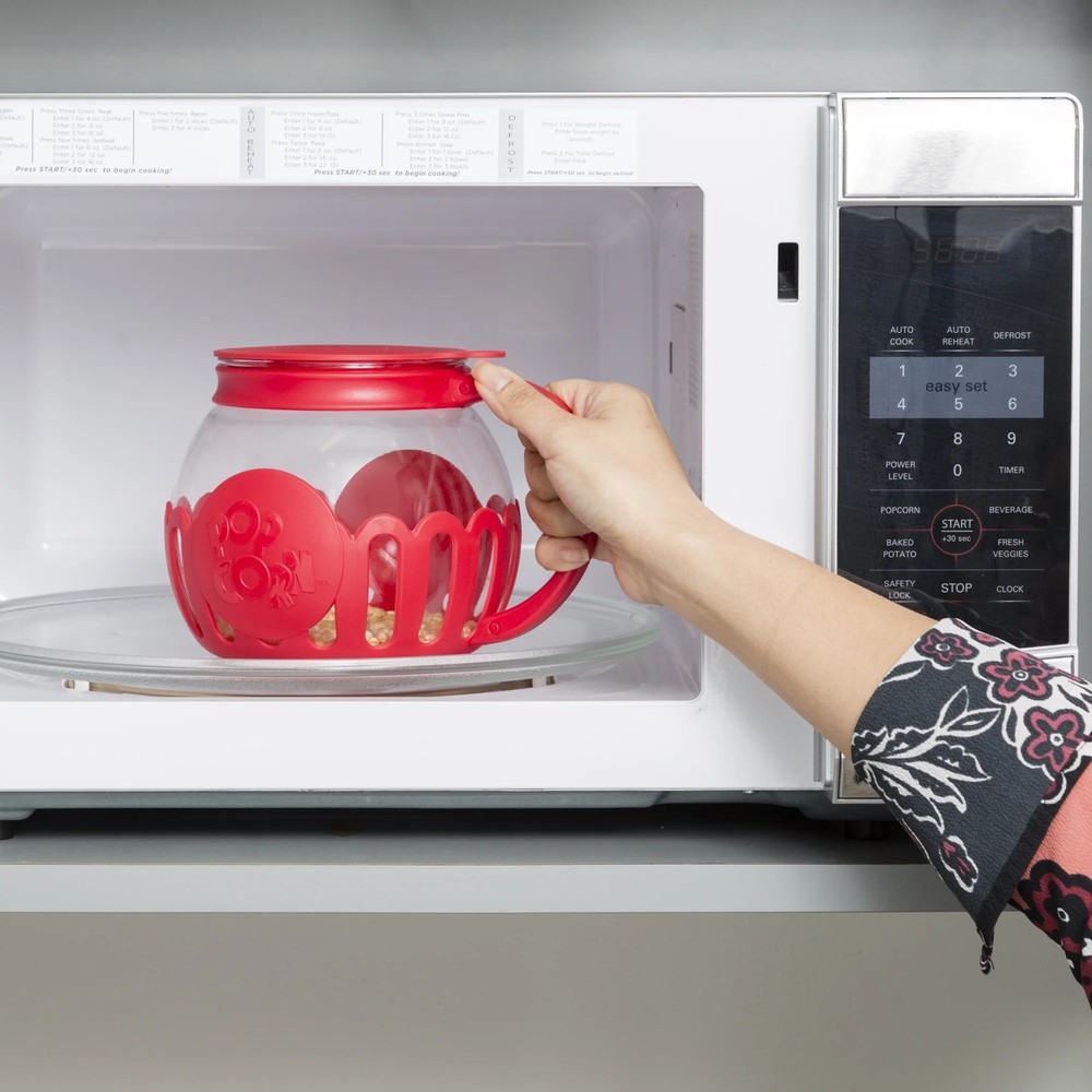 Tasty Microwave Popcorn Maker 1.5 Qt Red