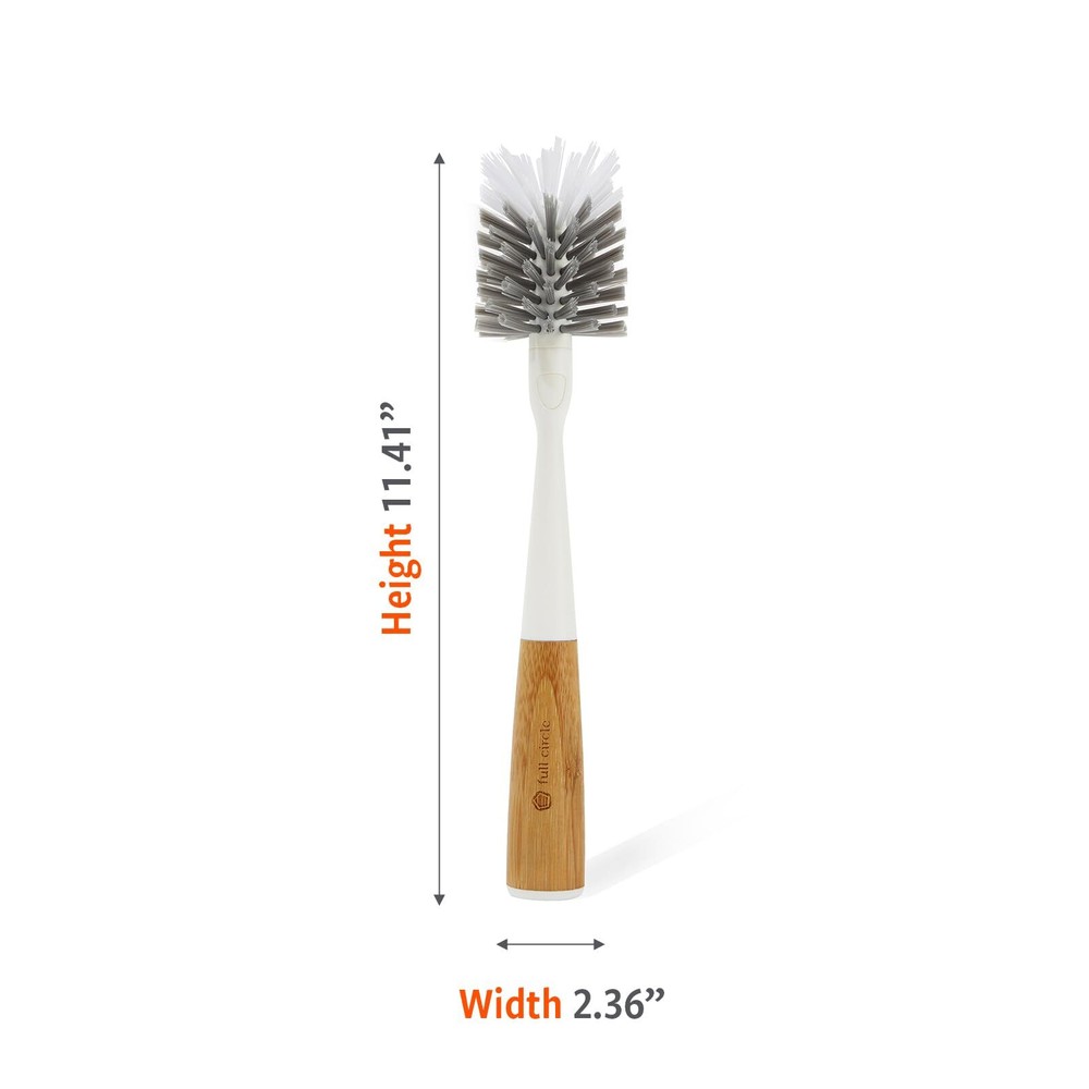Full Circle Bamboo Bottle Brush with Replaceable Head for Eco-Friendly Cleaning