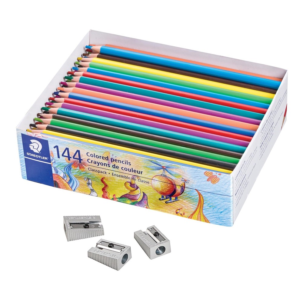 Colored Pencils, Triangular Barrel, Classpack 144 Pencils, 12 Colors, + 3 Pen...