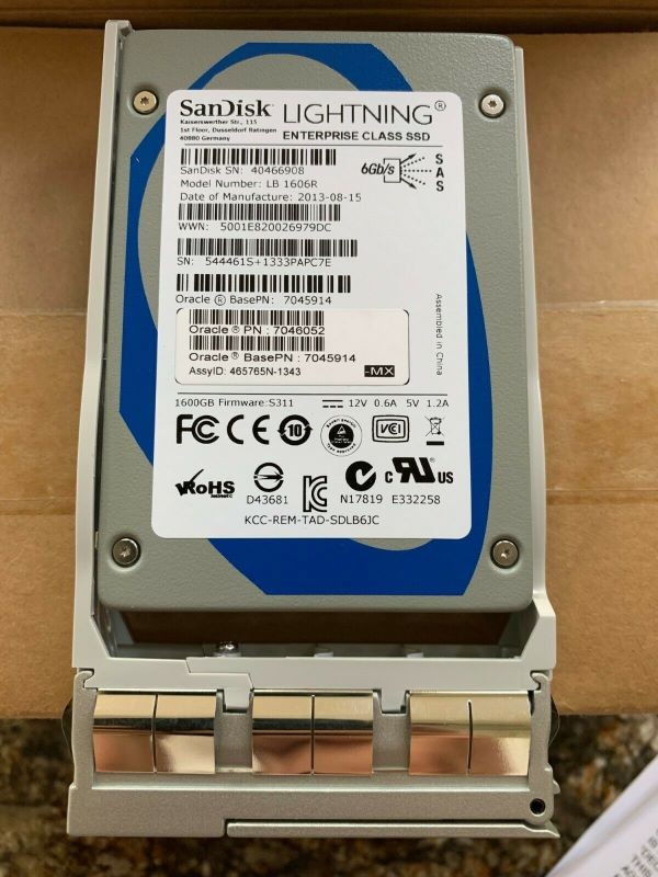 Oracle 7046052 1.6TB SAS-2 Solid State Drive Assembly 4z