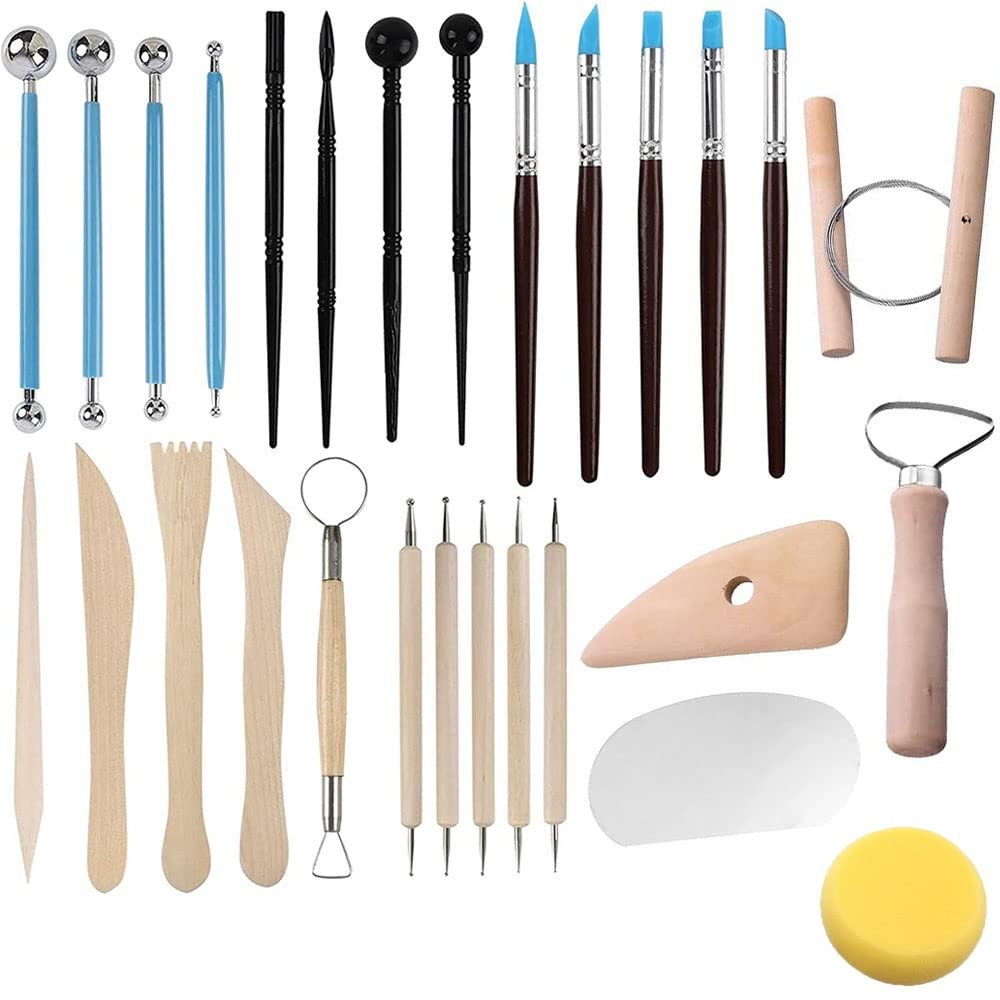 Clay Tools 40PCS Pottery Tools Clay Sculpting Tools Polymer Clay Tools Kit