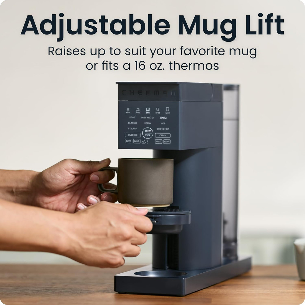 Caffeinator Single Serve Coffee Maker, Brew Kcups & Grounds, Drip Coffee Machine