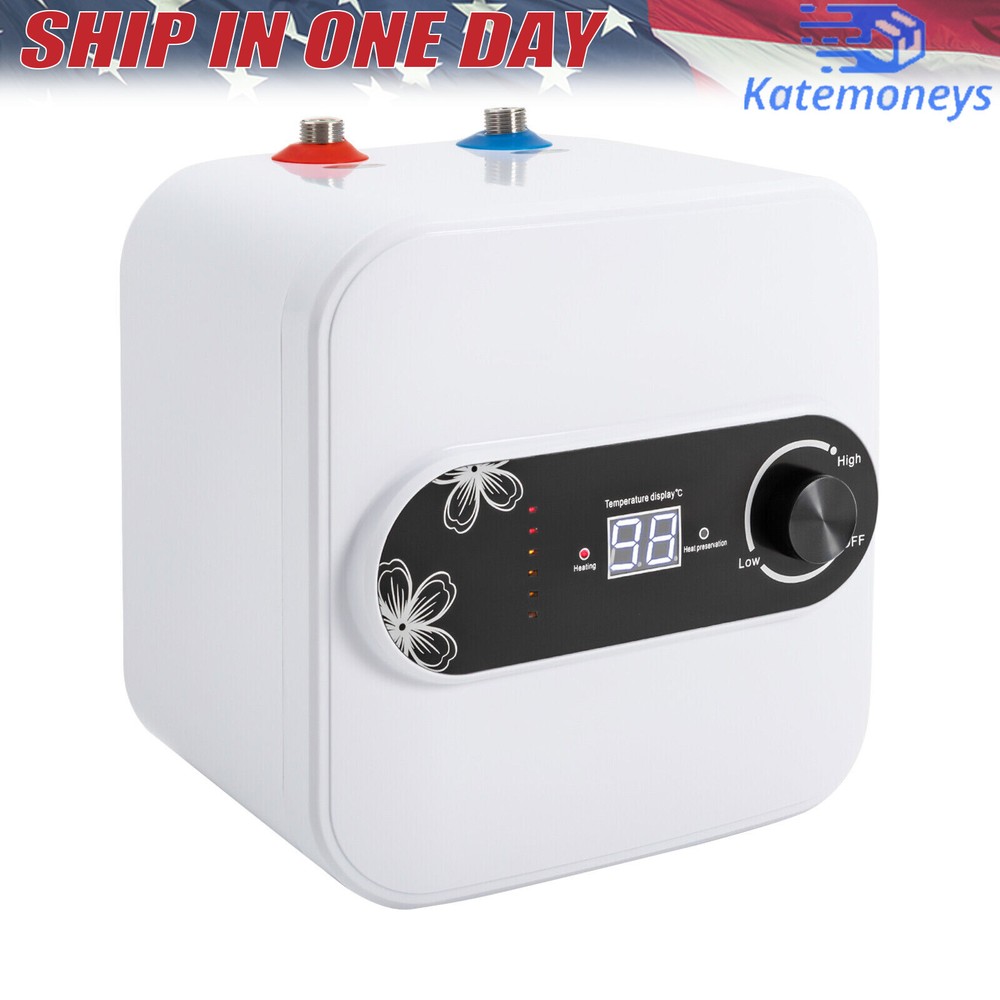 1.5KW Electric Mini-Tank Water Heater for RV Trailer Kitchen Under Sink Counter