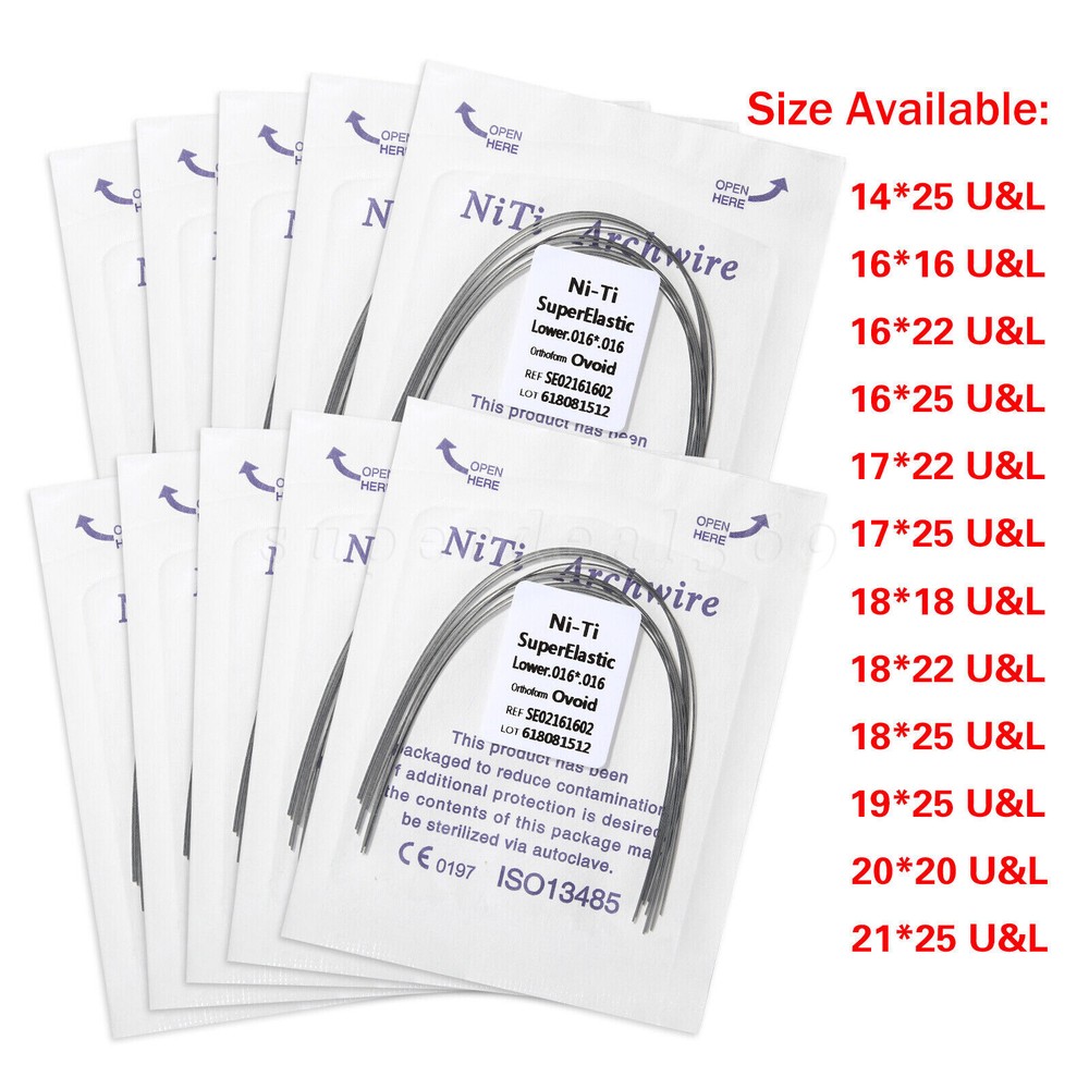 Dental Ortho Super Elastic NITI Rectangular Arch Wire Square Ovoid Round Form