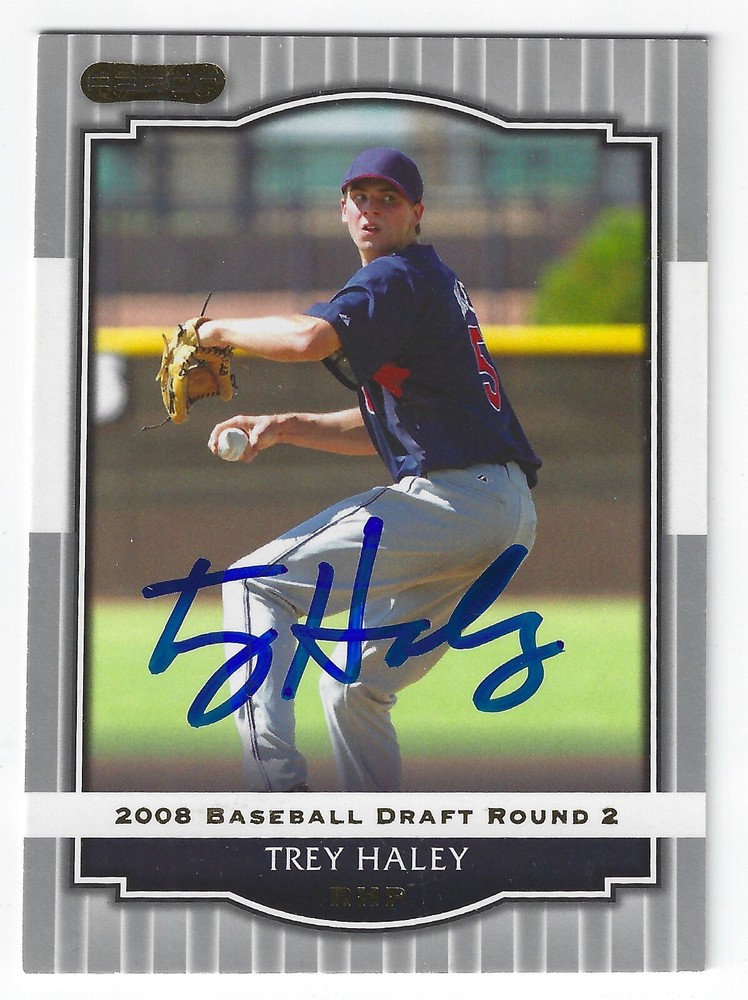 TREY HALEY SIGNED RAZOR CARD CENTRAL HEIGHTS BLUE DEVILS INDIANS AKRON AEROS