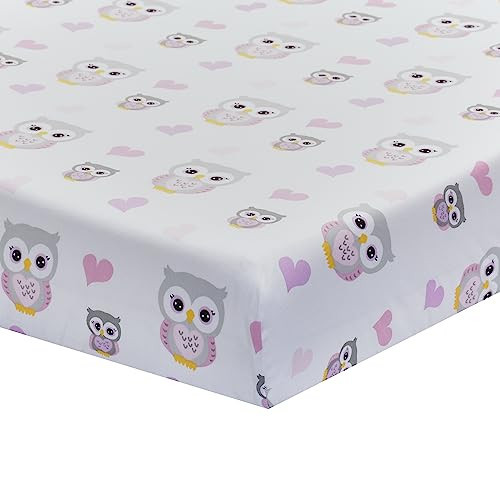 2PK Crib Sheets - Owls and Pink