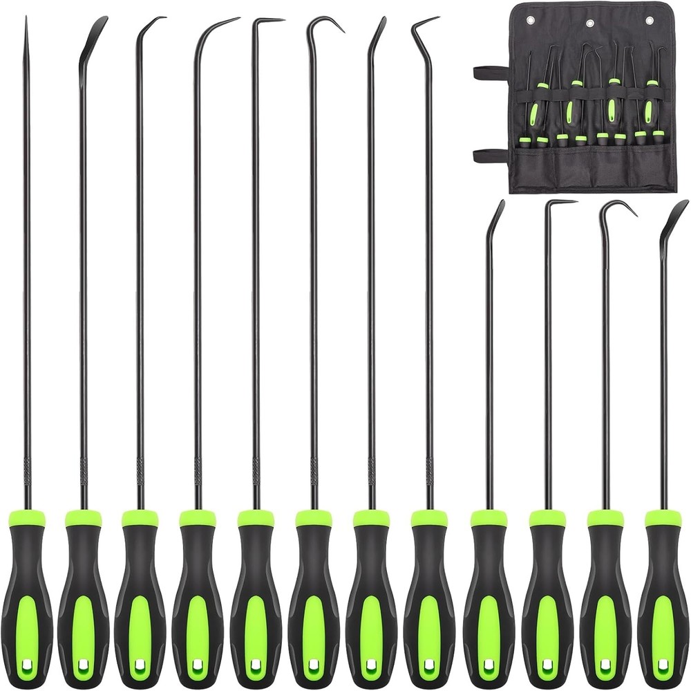 12PCS Automotive Hook and Pick Tool Set,Long & Mini Precision Puller Remover Too