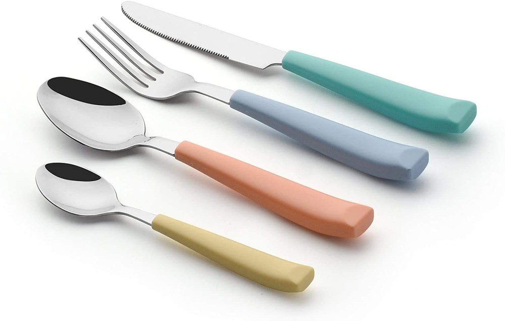 Silverware Set Stainless Steel Colorful Handle Tableware Kitchen Flatware Set...