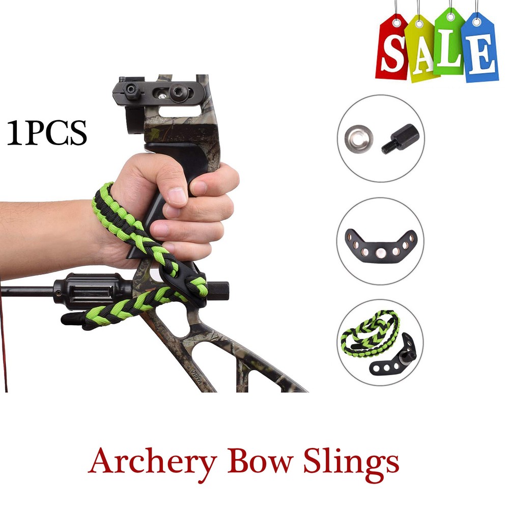 Archery Compound Bow Wrist Sling Strap Braided Compound Bow Adjustable Paracord