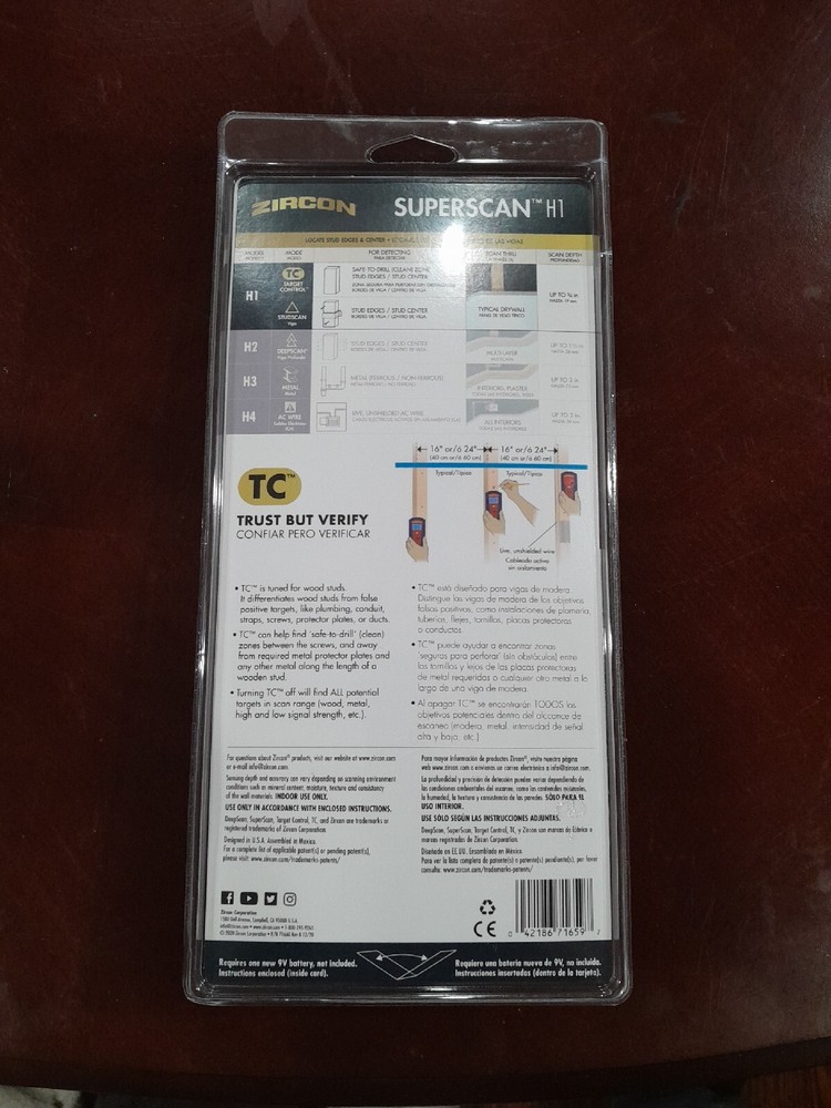 Zircon Target Control Superscan Stud Finder