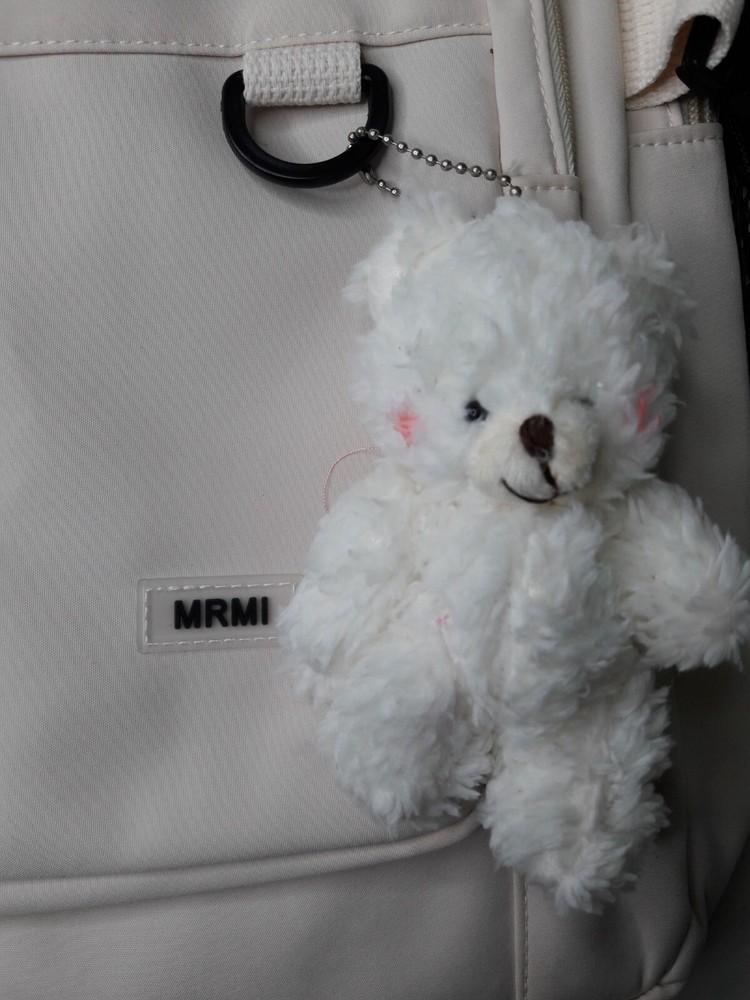 MRMI Lightweight Beige Multi Compartment Backpack w/Bear Keyring