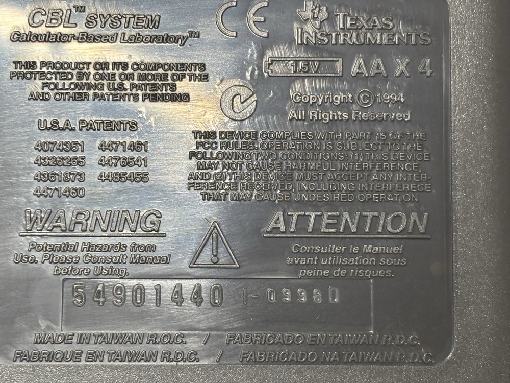 Texas Instruments CBL System Calculator-Based Laboratory Data Collector Tested 3