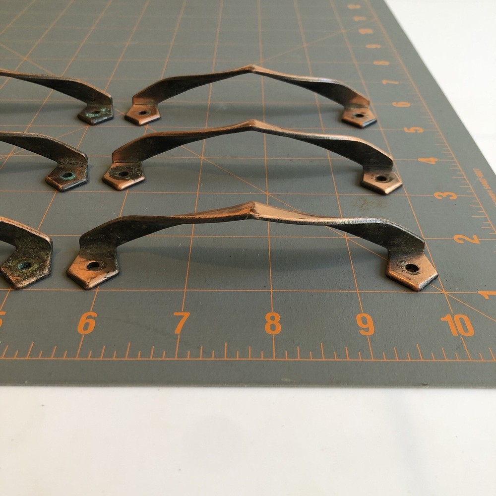 VINTAGE COPPER DRAWER PULLS DOOR HANDLES PULL LOT MCM MID CENTURY MODERN