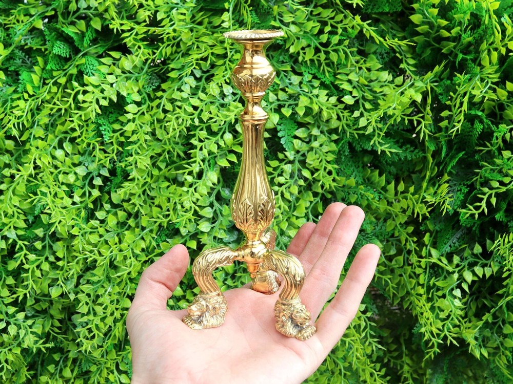 Vintage Sterling Silver Gilt Candlesticks