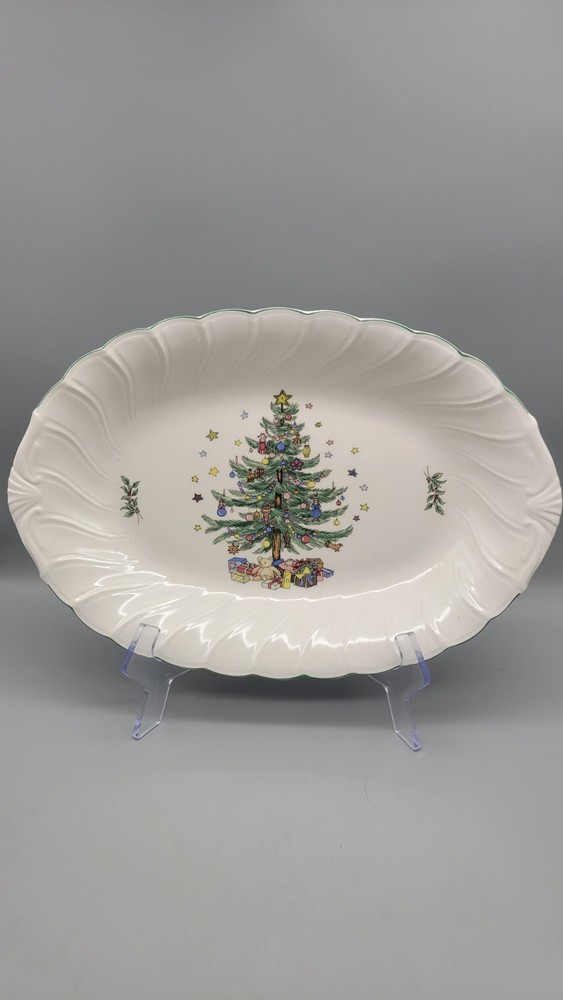 Nikko Happy Holidays 5pc Completer Hostess Set Christmas Tree Serving Tableware