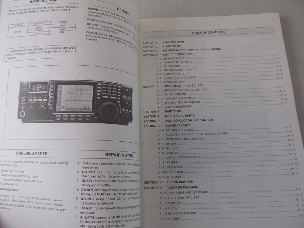 Original ICOM IC-756 SERVICE MANUAL