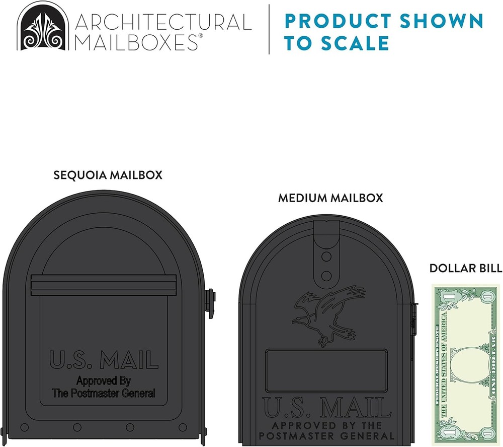 MAILBOXES 5560B-R-10 Architectural Mailboxes Sequoia Post Mount Mailbox