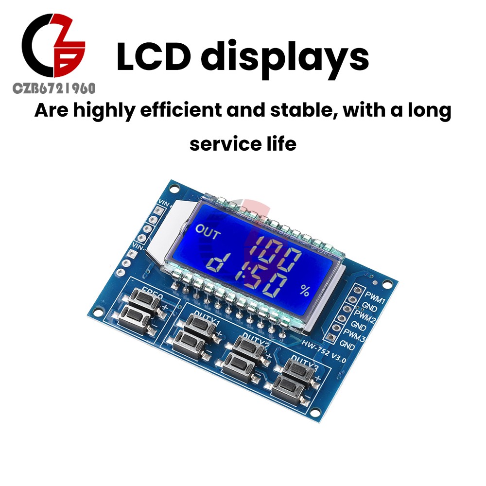 3-Channel Signal Generator PWM Pulse Wave Frequency Duty Cycle Adjustable Module