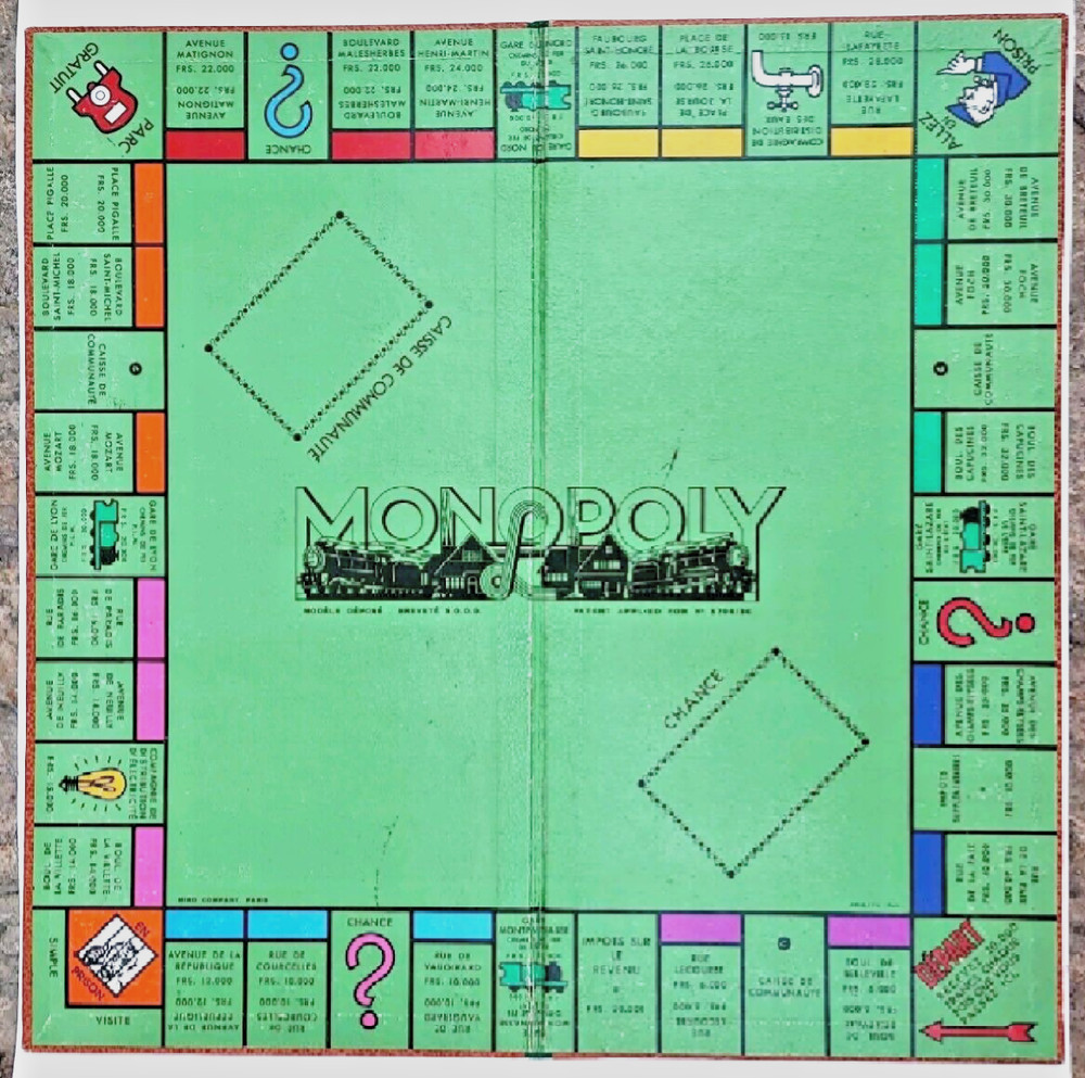 MONOPOLY Rigid Game Board (1960s)