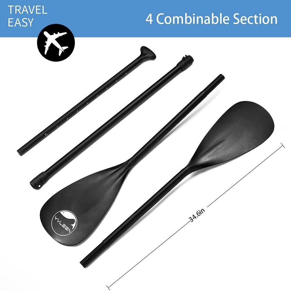 Aluminum 4-Piece SUP Paddle - Adjustable & Floating - Lightweight Design