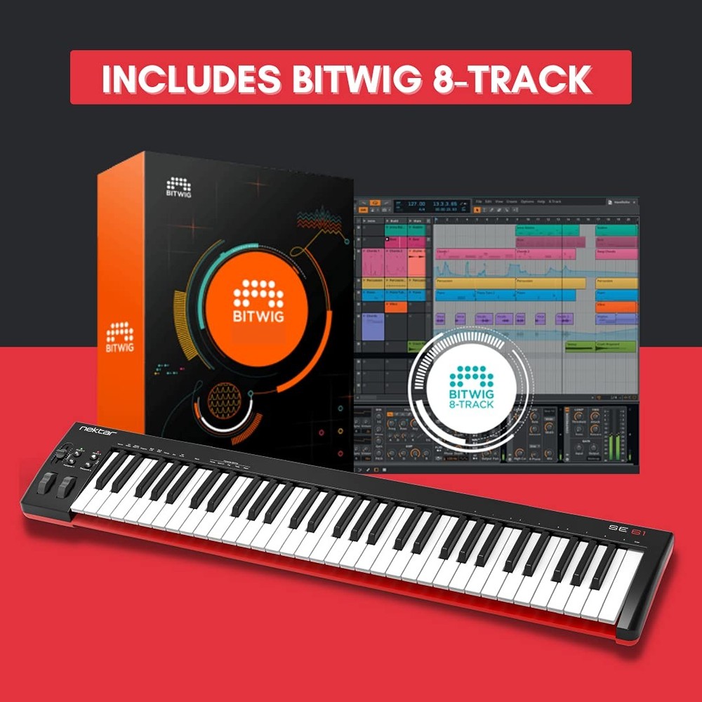 Nektar SE61 USB MIDI Controller Keyboard - Nektar DAW Integration, Black