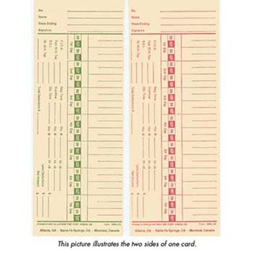 E2 Time Cards - Double-Sided, Bi-Weekly