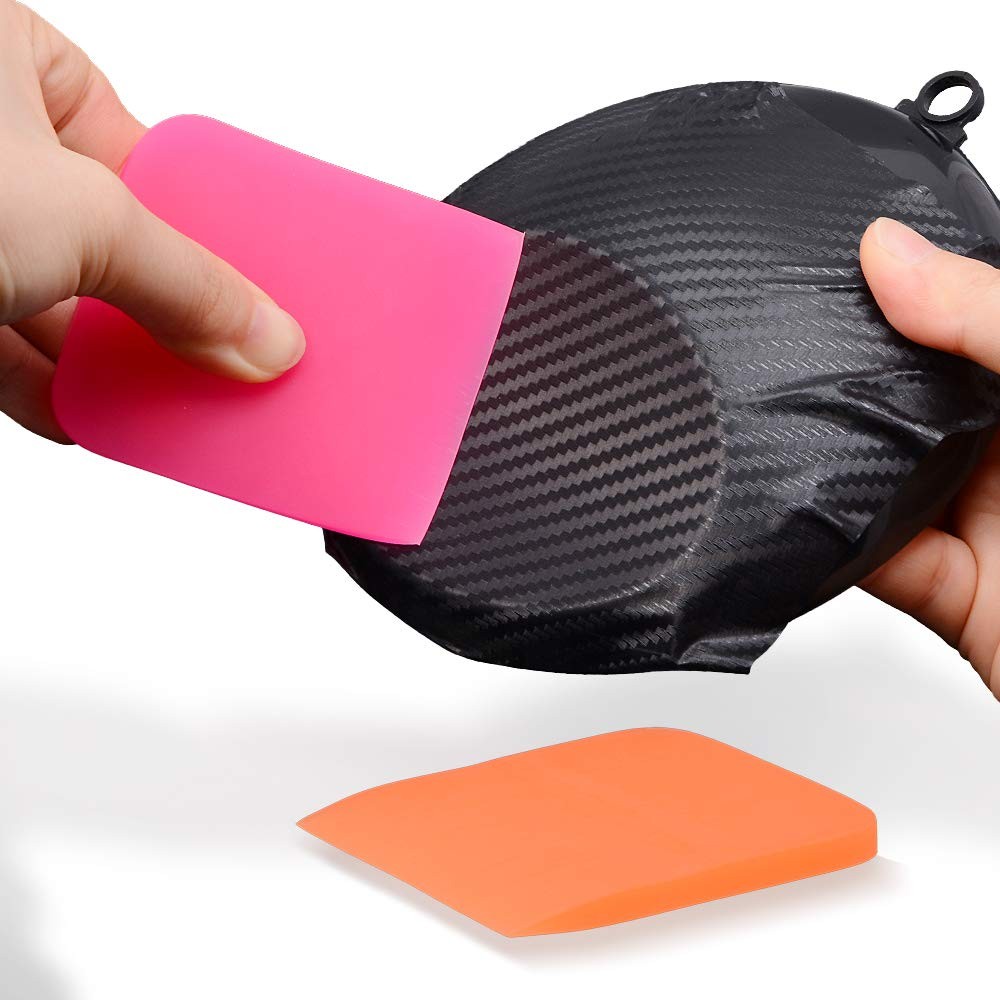 EHDIS Small Squeegee 2pcs Soft Rubber PPF Wrapping Scraper Orange