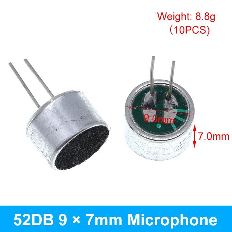 10Pcs Microphone 9x7mm Electret 2 Pin Pick-up Electronic Module Switch Sensor
